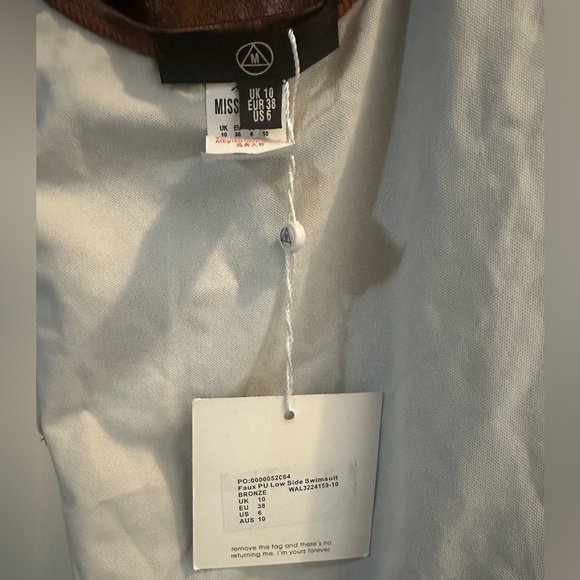 NWT Misguided Bronze Swimsuit/Bodysuit Size 6 - Picture 3 of 5